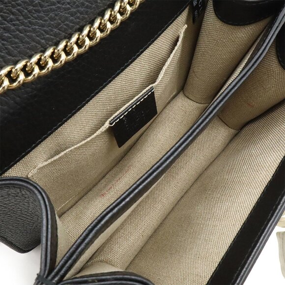 GUCCI Black Leather Shoulder Bag - Picture 8 of 9